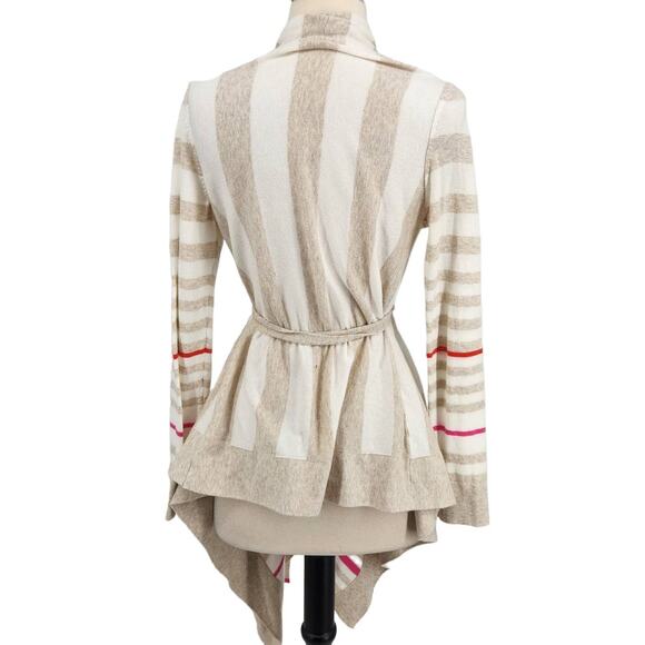 Anthropologie Moth Striped Waterfall Cardigan Sweater - Picture 4 of 7